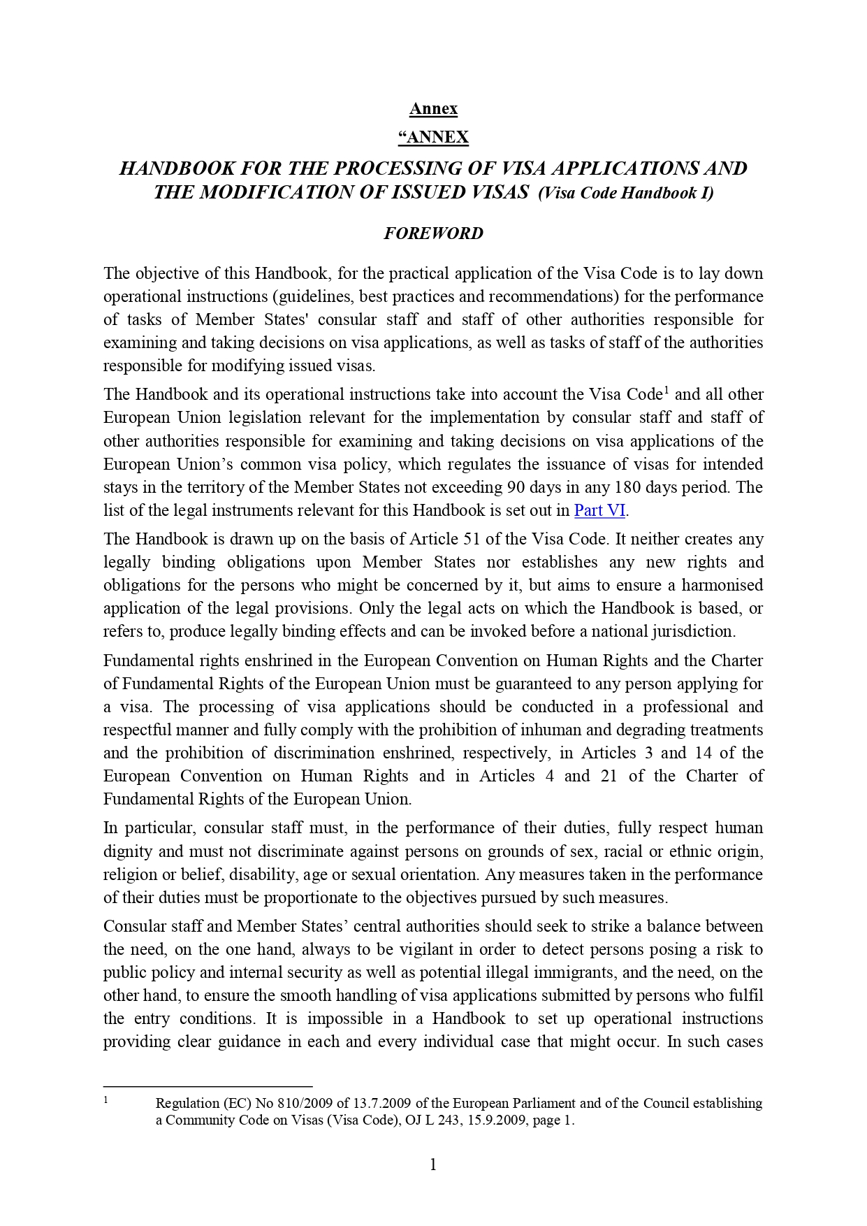 VISA CODE HANDBOOK 2020
