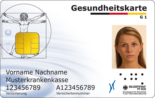 Карта медицинского страхования Германии Krankenversichertenkarte